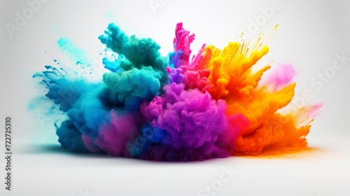 A spectacular display of colorful ink clouds diffusing through water creating a vibrant abstract visual.