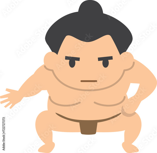 四股を踏む力士のイメージイラスト