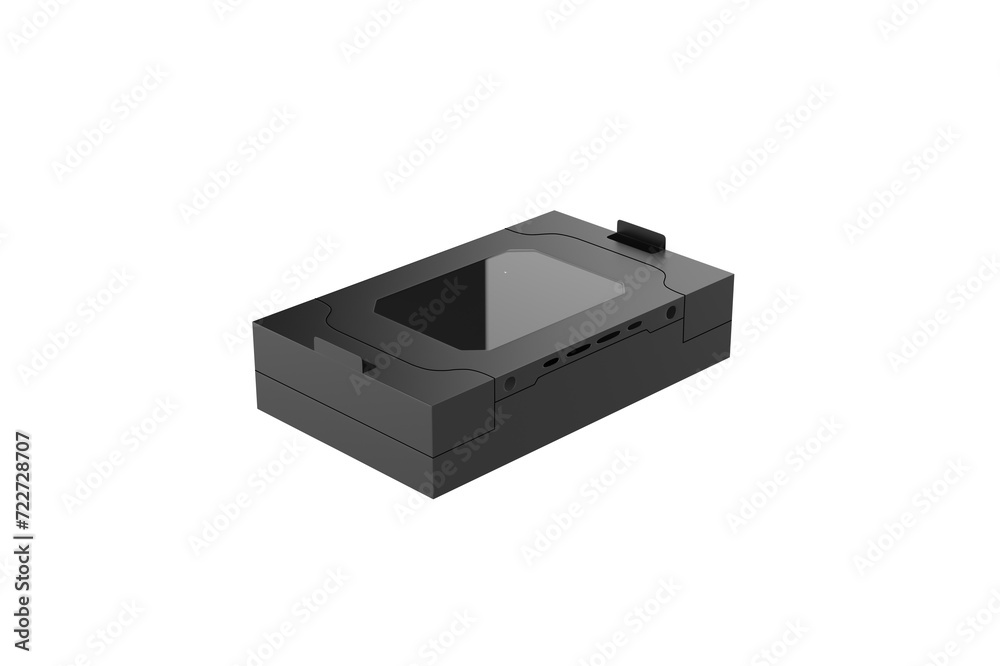 cardboard box with transparent window isolated on white background. 3d illustration cardboard box with transparent window isolated on white background. 3d illustration