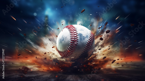Design a dynamic blurred background for a baseball game, emphasizing the crack of the bat and the anticipation of a home run.