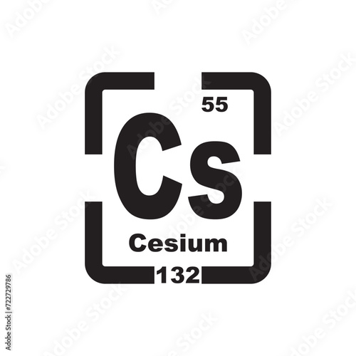 Cesium icon, chemical element in the periodic table
