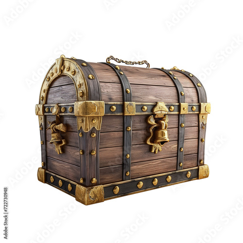 pirate wooden and gold treasure chest