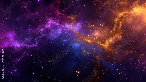 a space filled with lots of stars and a bright purple and yellow star in the center of the picture is the center of the image.