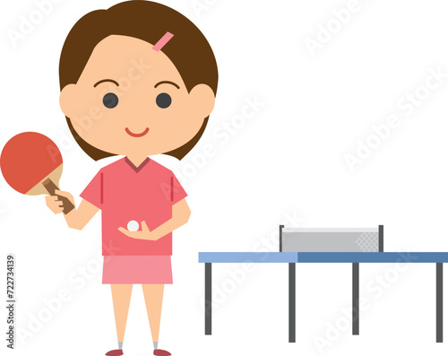 女子卓球選手のイメージイラスト