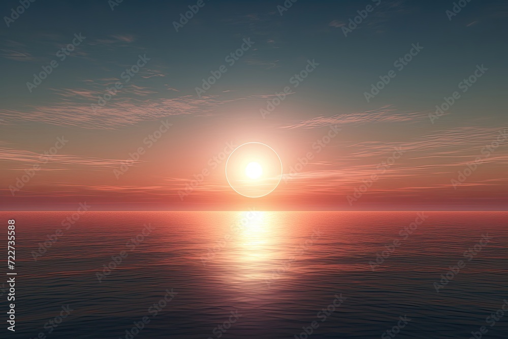 sunset over the sea generative AI