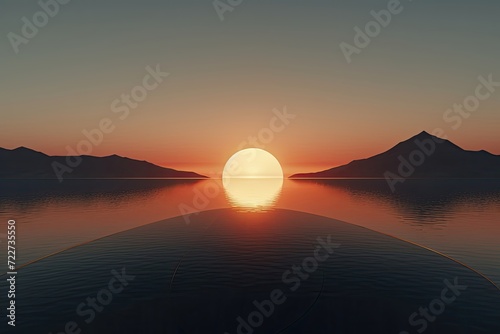 sunset over the sea generative AI