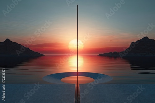 sunset over the sea generative AI