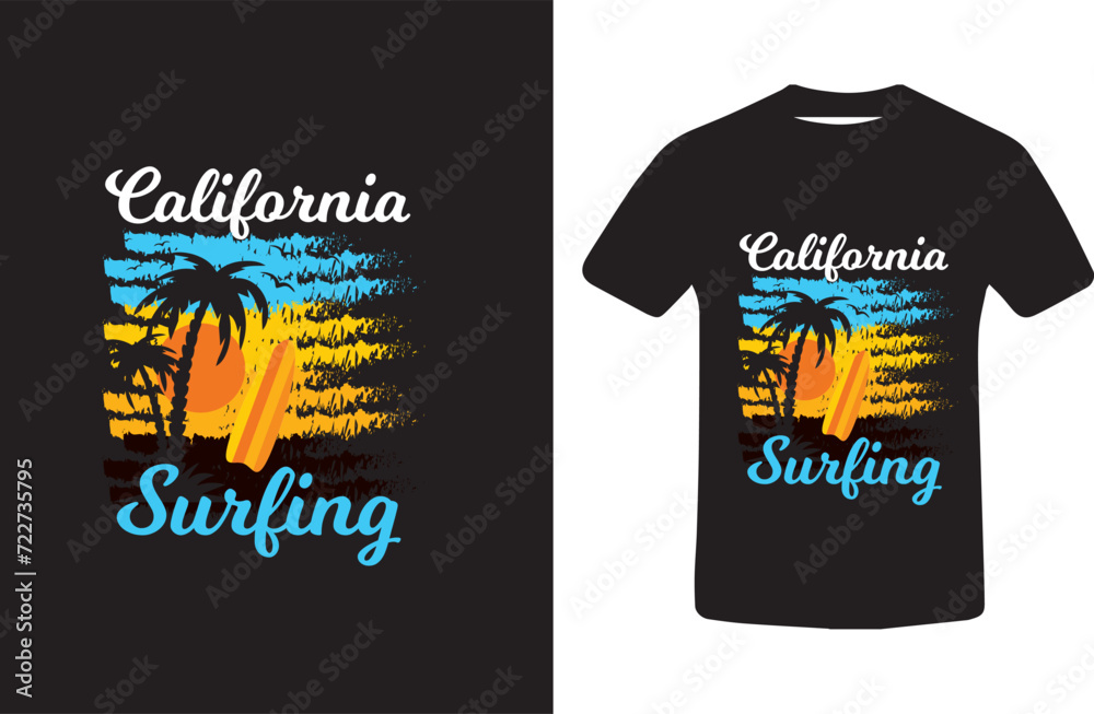 California Surfing T-shirt design 2024