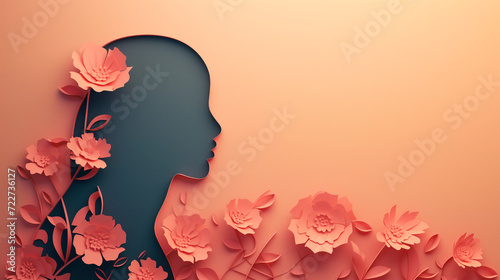 abstract background with flowers, International woman day concept © Chirapriya