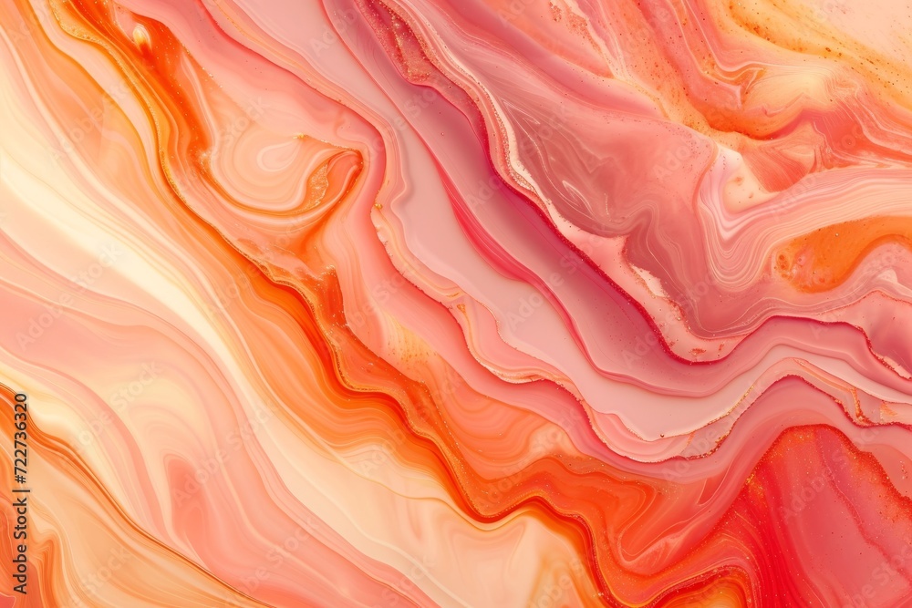 Peachy Hues Abstract Marbled Background