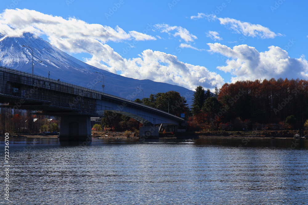 December 1, 2023: Viewing Mount Fuji at Lake Kawaguchi, Japan December 1, 2023: Viewing Mount Fuji at Lake Kawaguchi, Japan