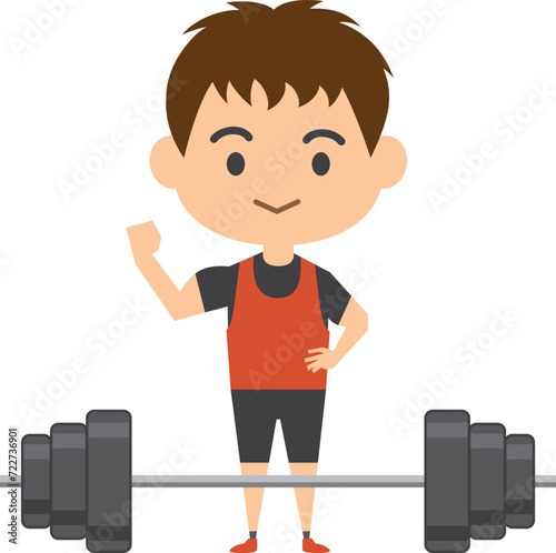 男子ウェイトリフティング選手のイメージイラスト
