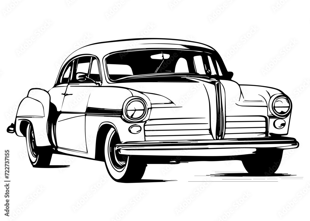 Retro car sketch art design
