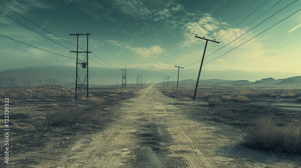 Obraz premium Virtual Wasteland: The Echoes of Digital Silence