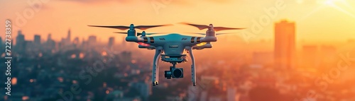 Showcase a drone capturing breathtaking aerial views, background image, generative AI photo