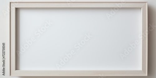 In a minimalist setting, a horizontal wood frame mockup stands ready for your personal touch against a clean white wall.