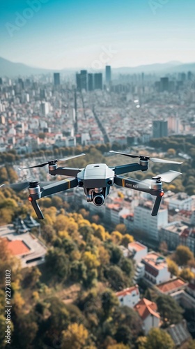 Showcase a drone capturing breathtaking aerial views  background image  generative AI