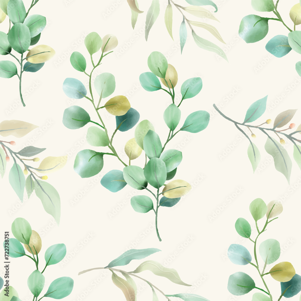 greenery eucalyptus watercolor seamless pattern greenery eucalyptus watercolor seamless pattern