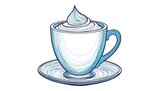 Blue Monday Vector Illustration: A Cup in One Line Drawing
