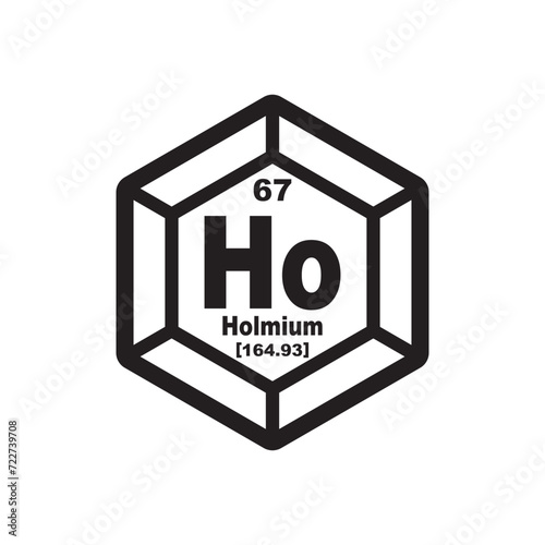 Holmium icon, chemical element in the periodic table