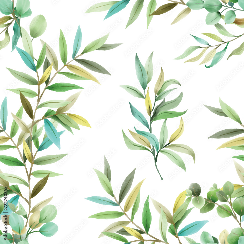 greenery eucalyptus watercolor seamless pattern greenery eucalyptus watercolor seamless pattern