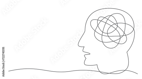 Problem One line drawing isolated on white background