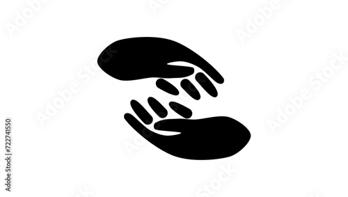 high five logo, black isolated silhouette