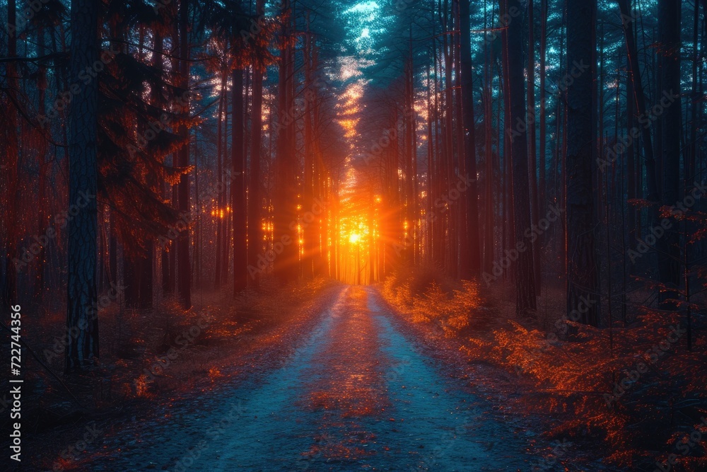 Fototapeta premium soothing night light of nature professional photography