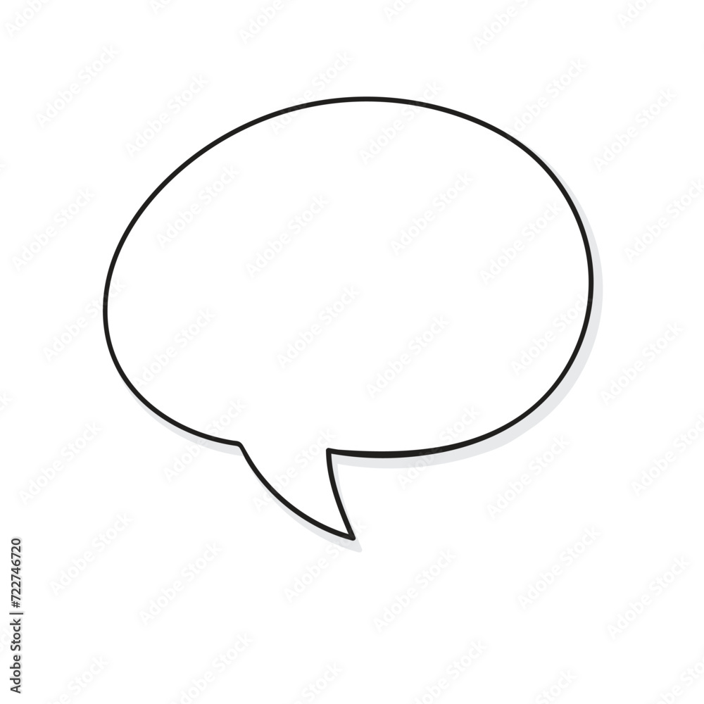 speech bubble thin, line icon on white background; speech bubble thin, line icon on white background;