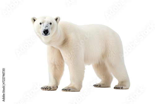 A majestic polar bear walking isolated on transparent background