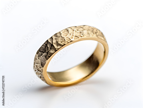 Golden wedding rings symbolizing love and marriage, isolated on a white background,Generative Ai