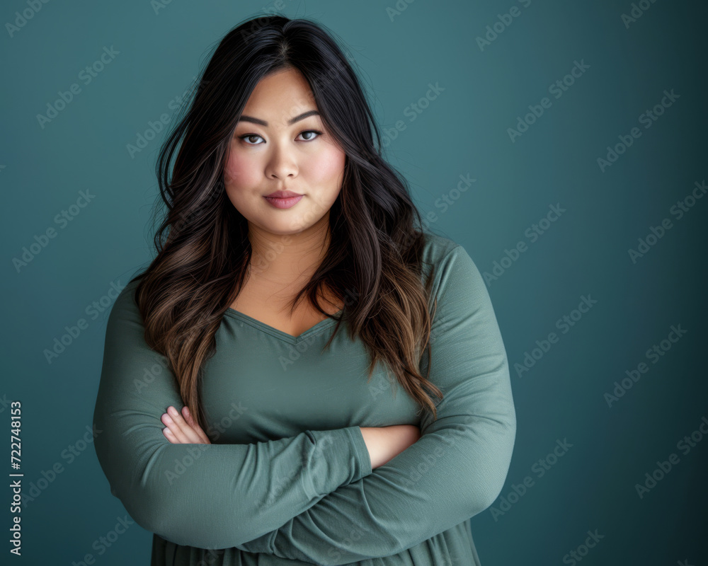 Fototapeta premium Confident curvy Asian woman portrait