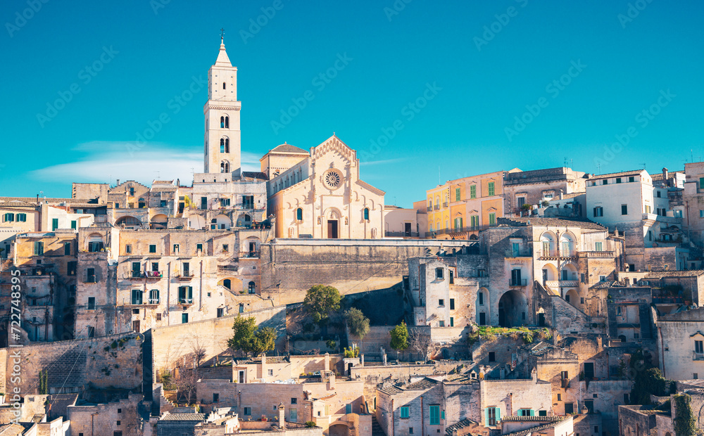 View of ancient town of Matera (Sassi di Matera) in Italy View of ancient town of Matera (Sassi di Matera) in Italy