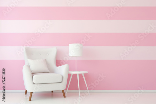 部屋 椅子 テーブル 照明 ピンク