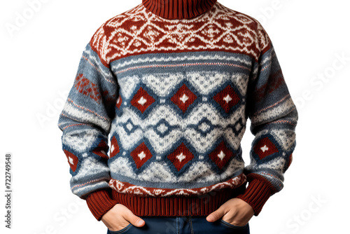 Cozy winter sweater in high resolution PNG isolated on transparent background perfect for cold weather designs © Ameer