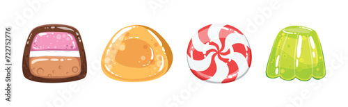 Colorful Bonbon and Sweet Candy Assortment Vector Set