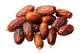 Plate with dried dates for Ramadan isolated on a Transparent background. Generative AI