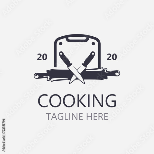 Cooking logo design. Icon or symbol inspration simple line for restaurant business