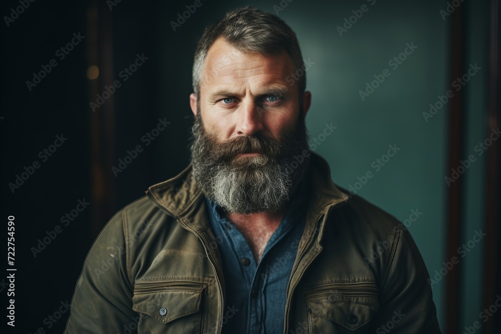 Portrait of a handsome mature man with a long beard and mustache. Portrait of a handsome mature man with a long beard and mustache.