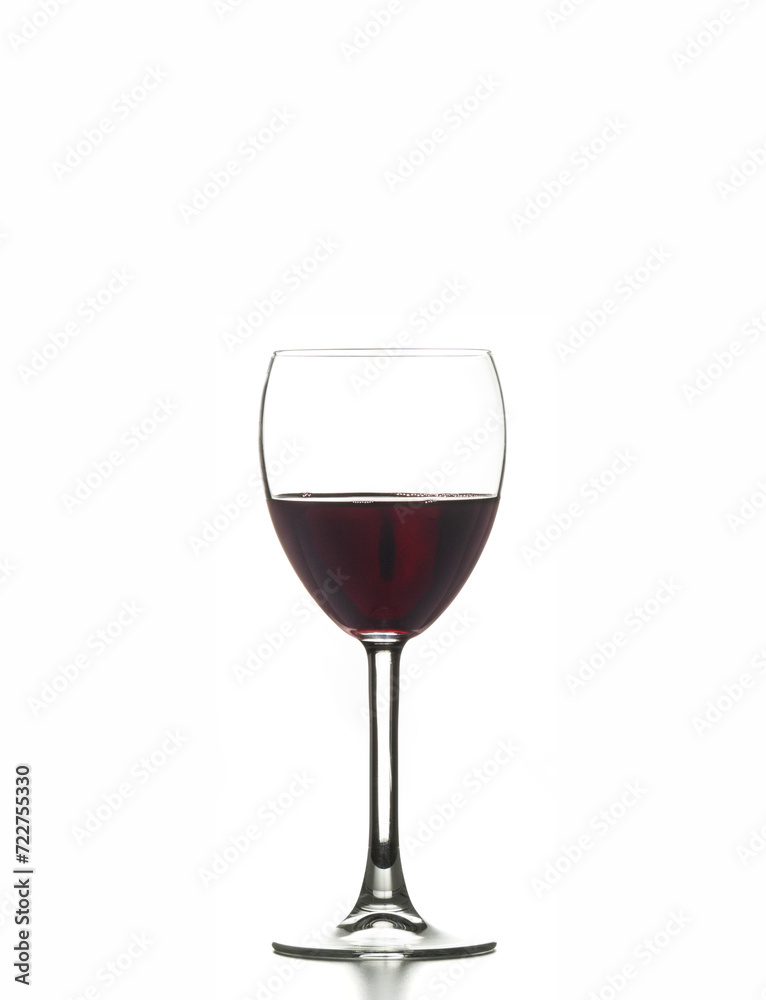 Red wine glass on an isolated background, represents elegance and luxury, perfect for celebrations and parties in a bar or winery setting Red wine glass on an isolated background, represents elegance and luxury, perfect for celebrations and parties in a bar or winery setting