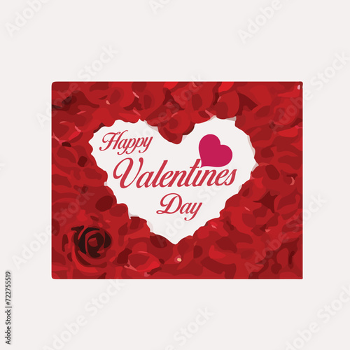 Love Blossoms Heart-shaped petals swirling around elegant typography in vibrant colors