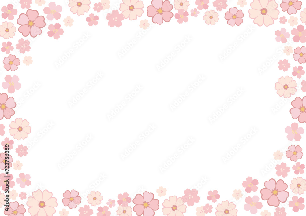 桜のベクターフレーム／春の季節