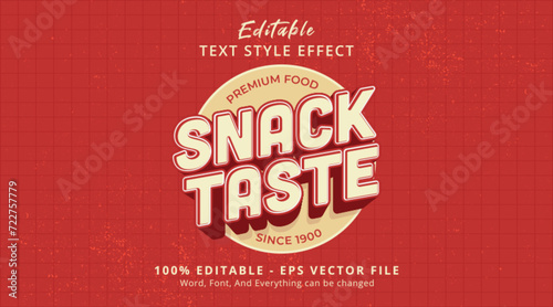 Snack Taste Editable Text Effect, 3d Sticker style
