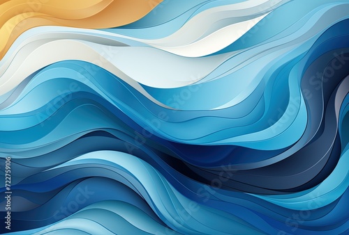 Abstract design creativity blue waves background illustration. Created with Ai