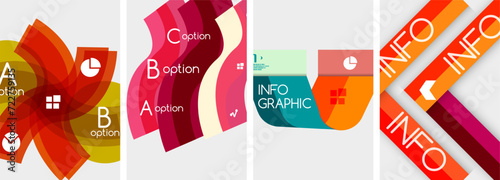 Set of line infographic backgrounds. Vector illustration For Wallpaper, Banner, Background, Card, Book Illustration, landing page