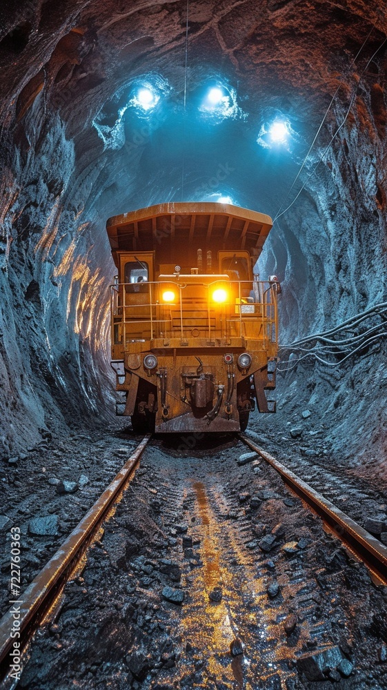 Naklejka premium loader truck industry metal underground gold mining