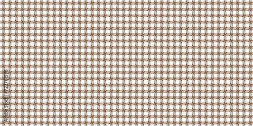 Continuous design of beige linen canvas for cross-stitch embroidery. Texture of interlocking square mesh. Vector seamless pattern. Cotton blank fabric for crafts. Textile rag