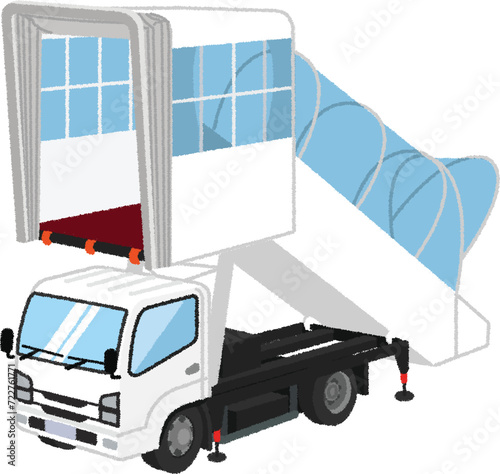 タラップ車のイラスト