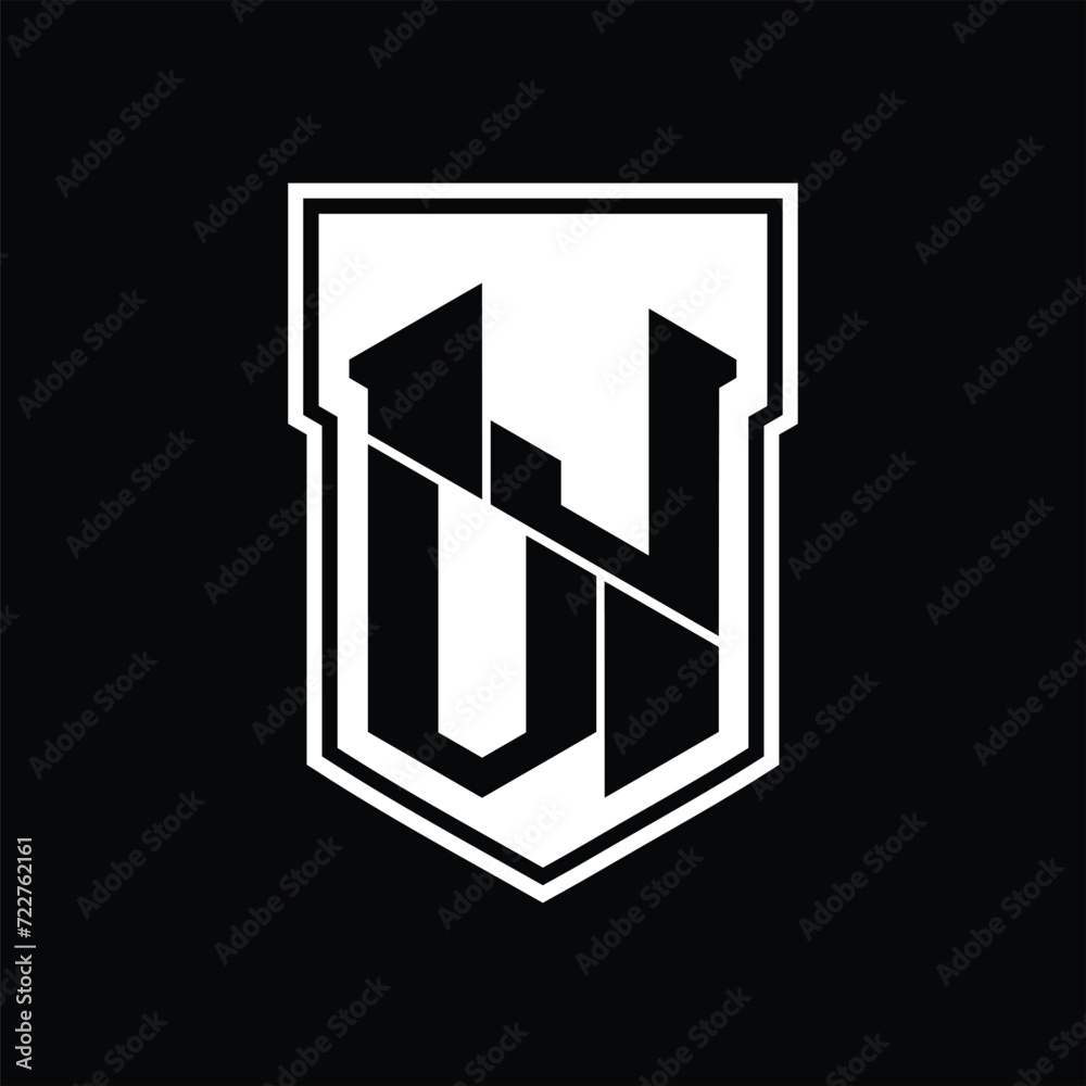 JV Logo monogram hexagon geometric up and down inside shield isolated style design template