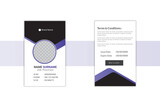 Corporate identity card template design. Vertical and horizontal layout. Double-sided id card vector template.